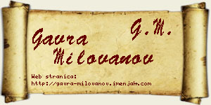 Gavra Milovanov vizit kartica